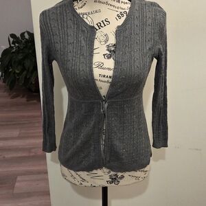 BCBGeneration Charcoal Open-Front Cardigan